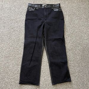 Abercrombie & Fitch 90s Straight Ultra High Rise Leather Jeans